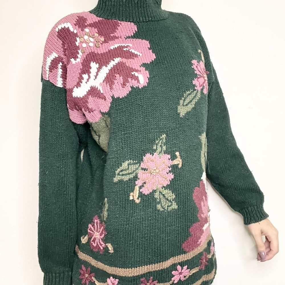 Cottagecore 90s vintage green sweater